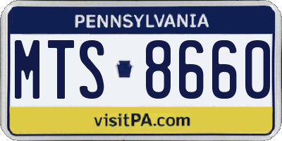 PA license plate MTS8660