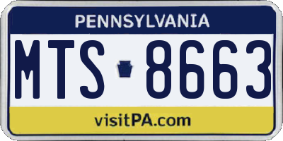 PA license plate MTS8663