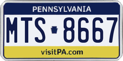 PA license plate MTS8667