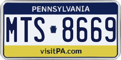 PA license plate MTS8669