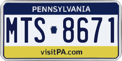 PA license plate MTS8671