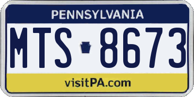 PA license plate MTS8673