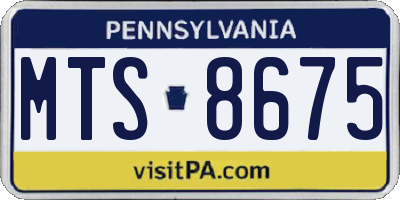 PA license plate MTS8675