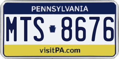 PA license plate MTS8676