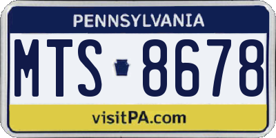 PA license plate MTS8678