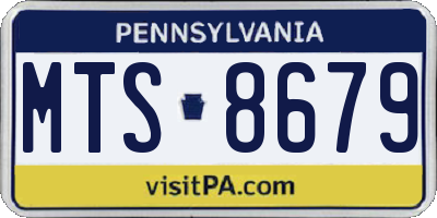 PA license plate MTS8679