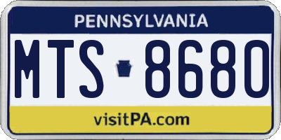 PA license plate MTS8680