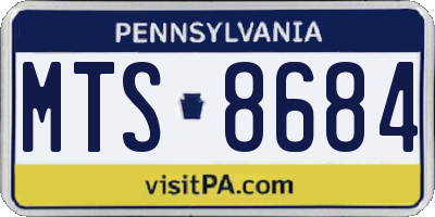PA license plate MTS8684