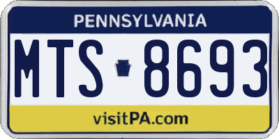 PA license plate MTS8693