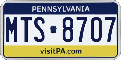 PA license plate MTS8707