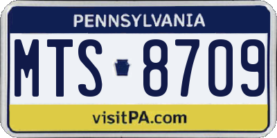 PA license plate MTS8709