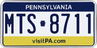 PA license plate MTS8711