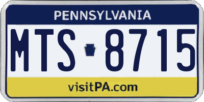 PA license plate MTS8715