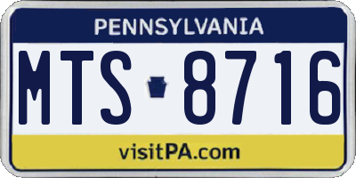 PA license plate MTS8716