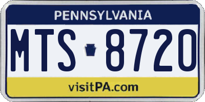 PA license plate MTS8720