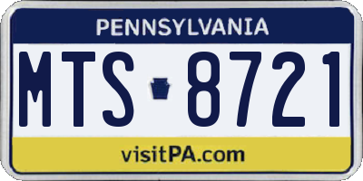 PA license plate MTS8721