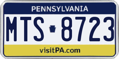 PA license plate MTS8723