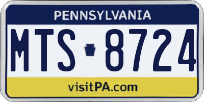 PA license plate MTS8724