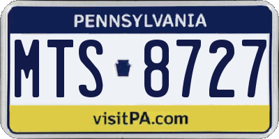 PA license plate MTS8727