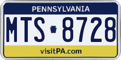 PA license plate MTS8728