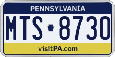 PA license plate MTS8730