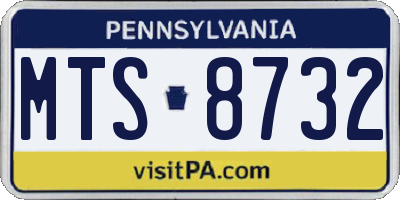 PA license plate MTS8732