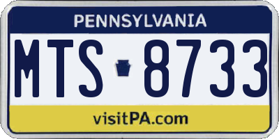 PA license plate MTS8733