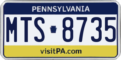 PA license plate MTS8735