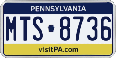 PA license plate MTS8736