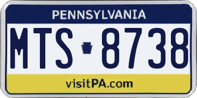 PA license plate MTS8738