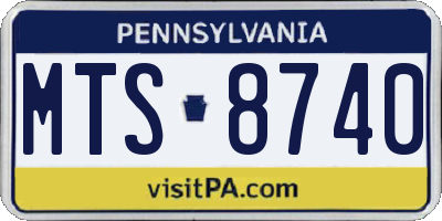 PA license plate MTS8740