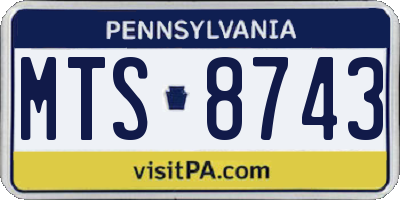PA license plate MTS8743