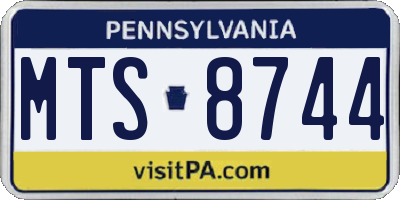 PA license plate MTS8744
