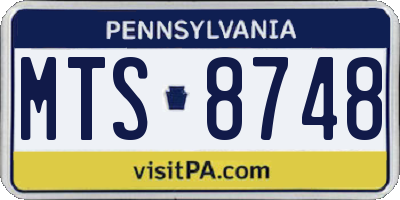 PA license plate MTS8748