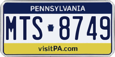 PA license plate MTS8749