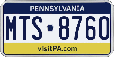 PA license plate MTS8760