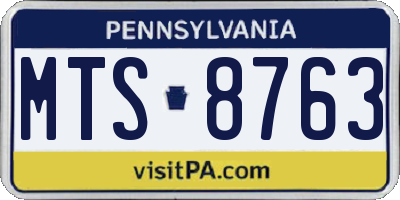 PA license plate MTS8763