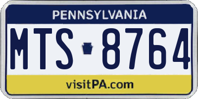PA license plate MTS8764