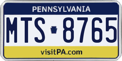 PA license plate MTS8765