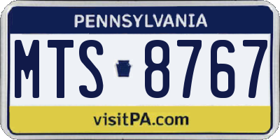 PA license plate MTS8767