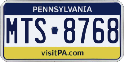 PA license plate MTS8768