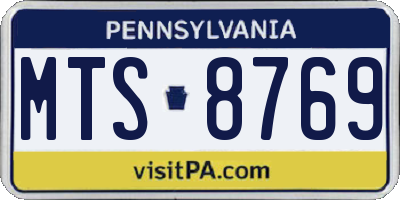 PA license plate MTS8769