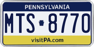 PA license plate MTS8770