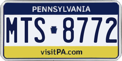PA license plate MTS8772