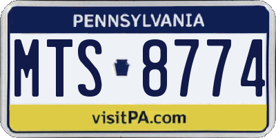 PA license plate MTS8774