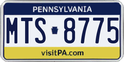 PA license plate MTS8775
