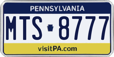 PA license plate MTS8777