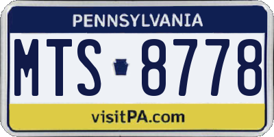 PA license plate MTS8778