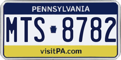 PA license plate MTS8782