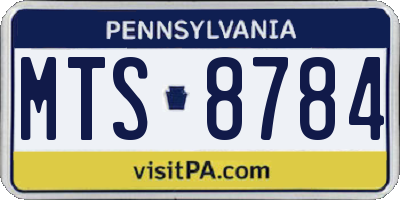 PA license plate MTS8784